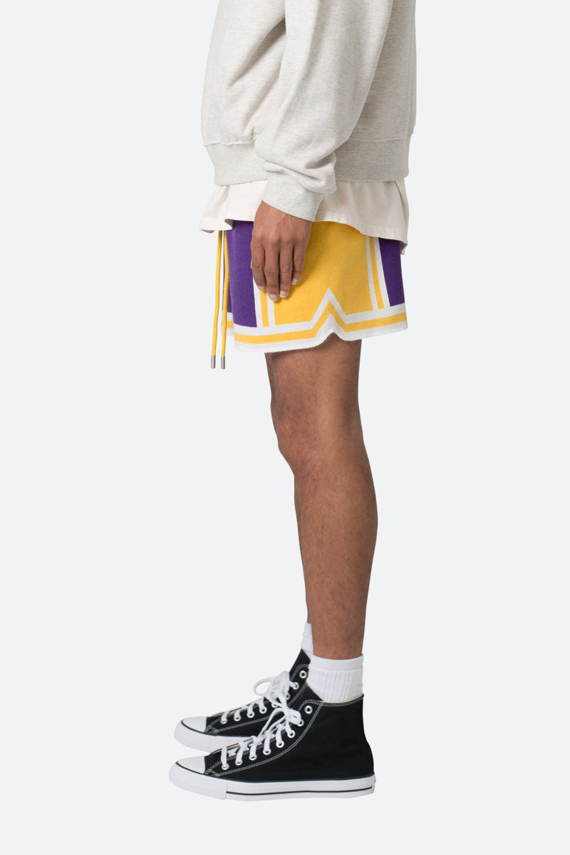 Knit Basketball Shorts - Blue/White, mnml