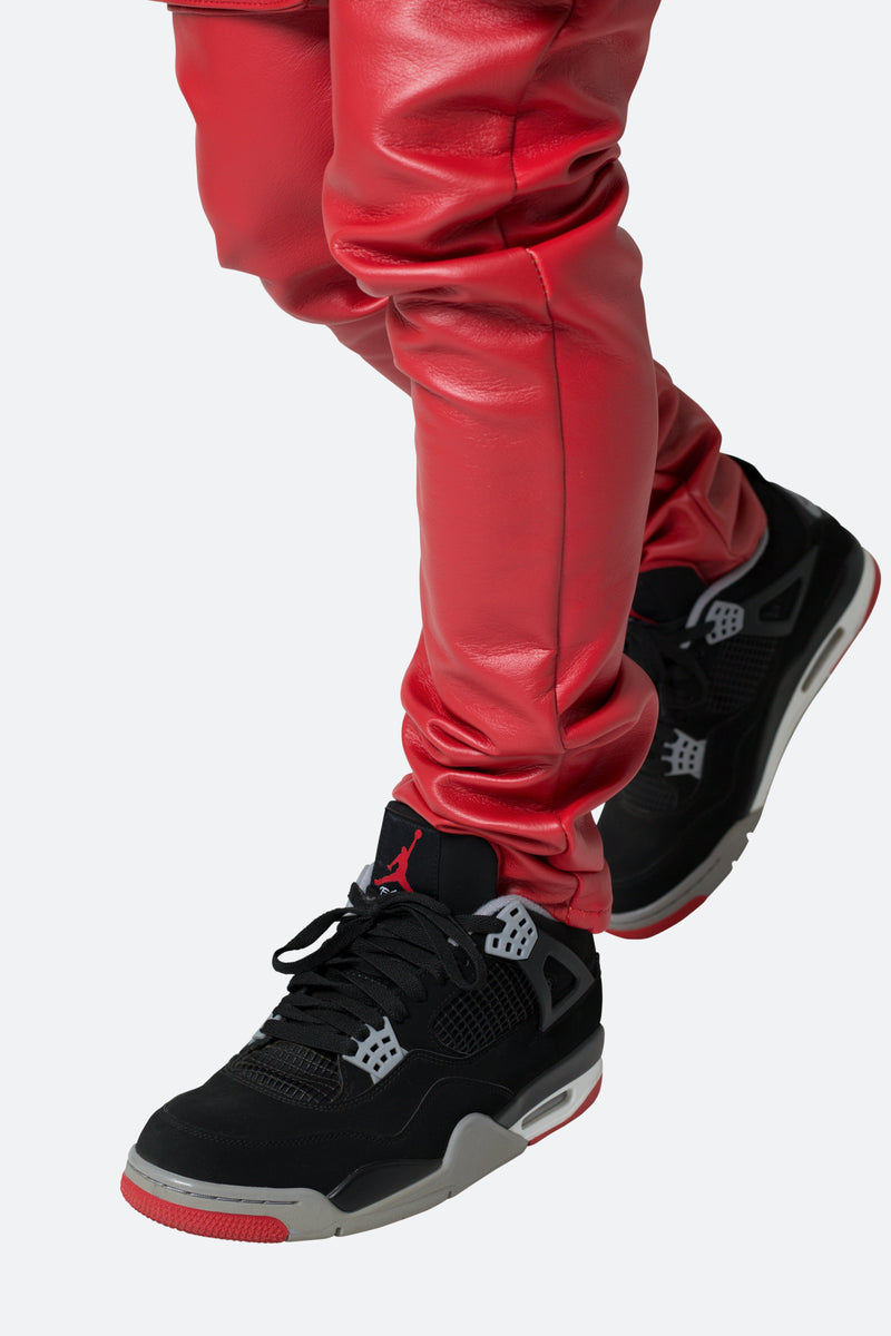 Red Fox Wide-Leg Leather Cargo Pants – DTLR