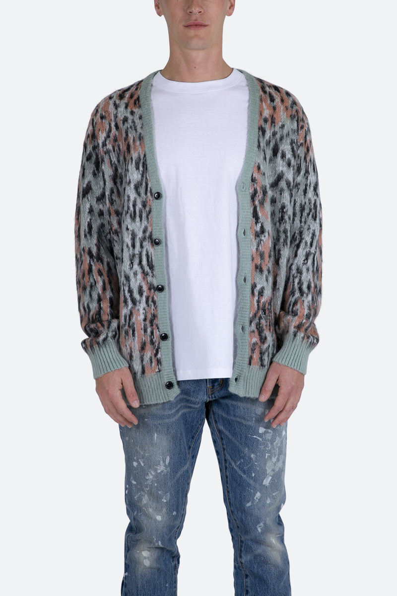 Leopard Cardigan Sweater - Multi | mnml | shop now