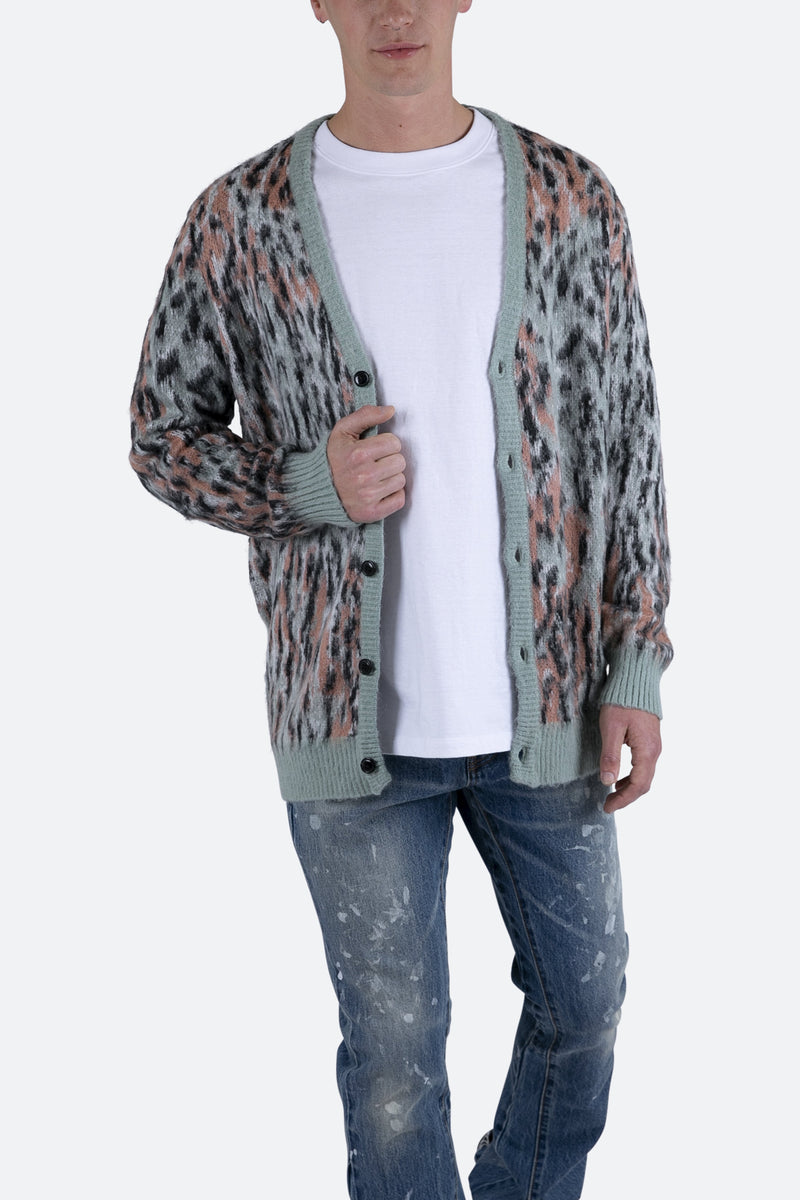 Leopard Cardigan Sweater - Multi | mnml | shop now