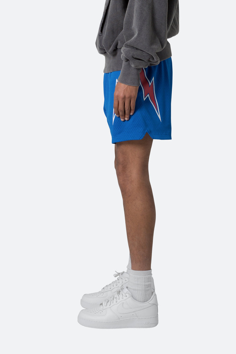 LV Block Blue Mesh Basketball Short