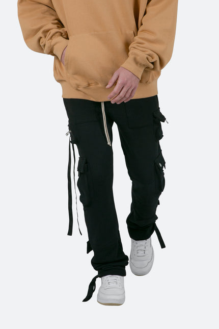 Multi Pocket Cargo Sweatpants - Black