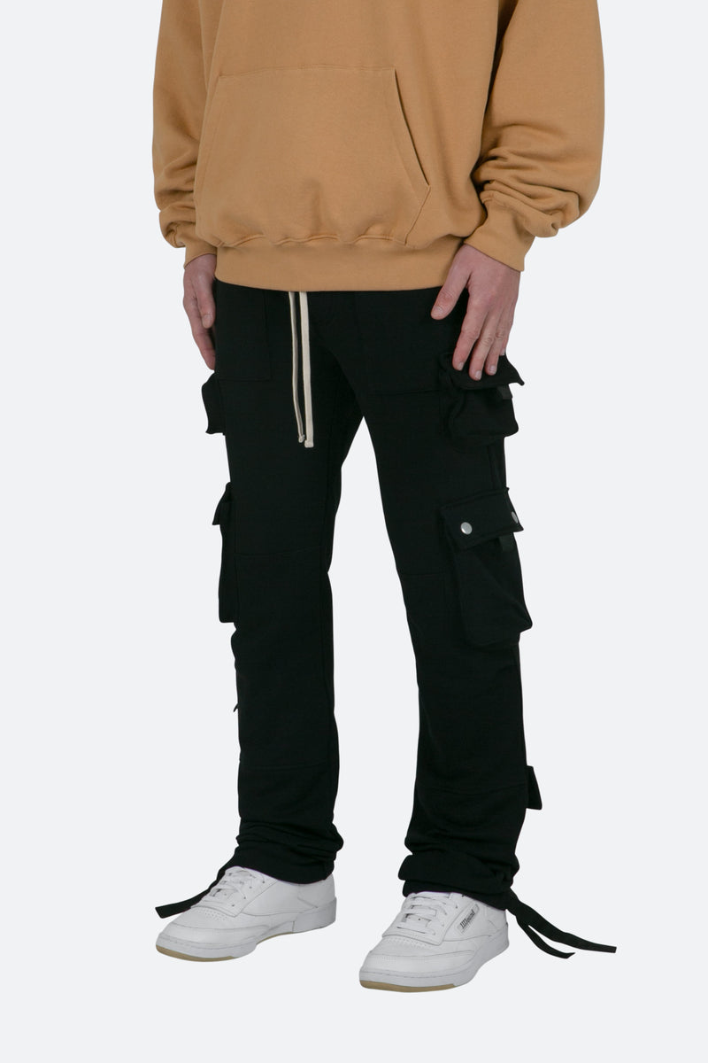 Multi Pocket Cargo Sweatpants - Black