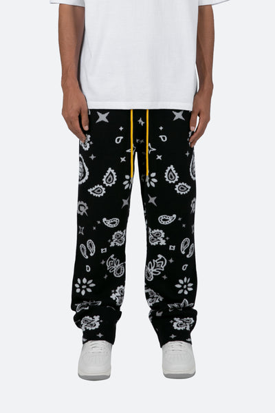 Paisley Knit Sweatpants - Black | mnml | shop now