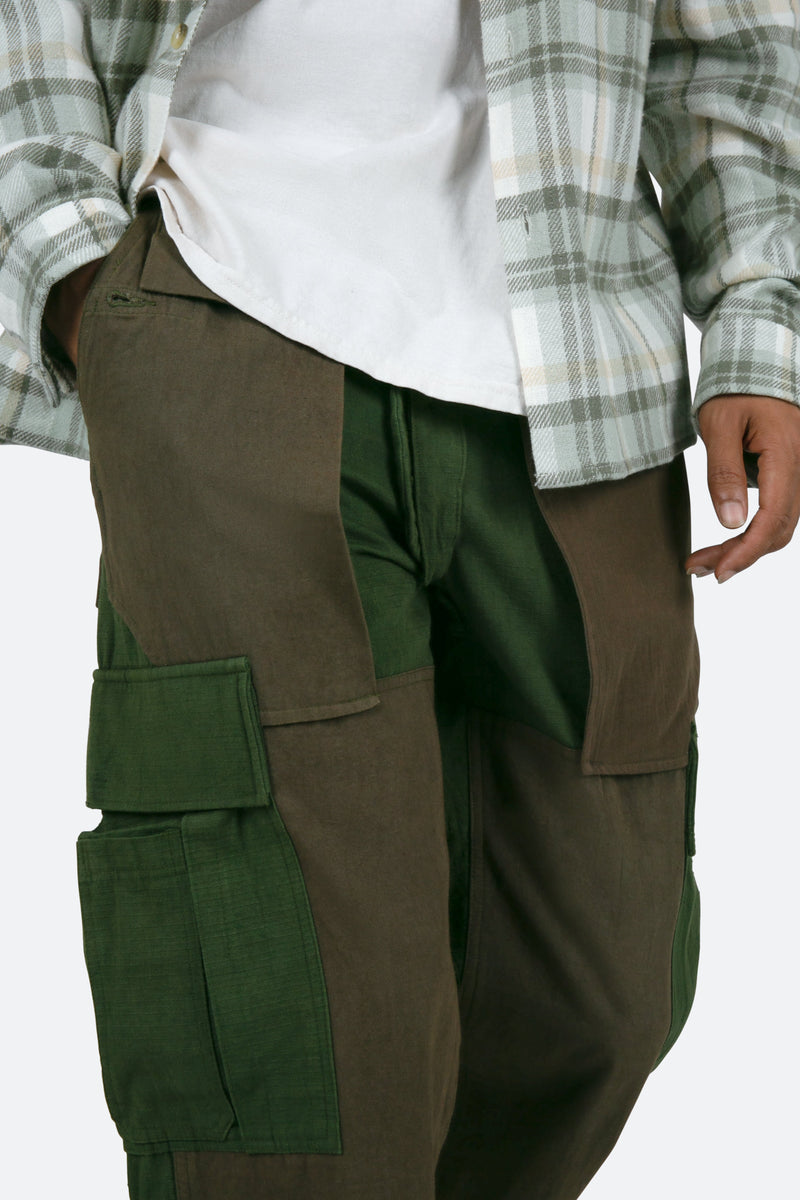 Paneled Cargo Pants - Olive | mnml | shop now