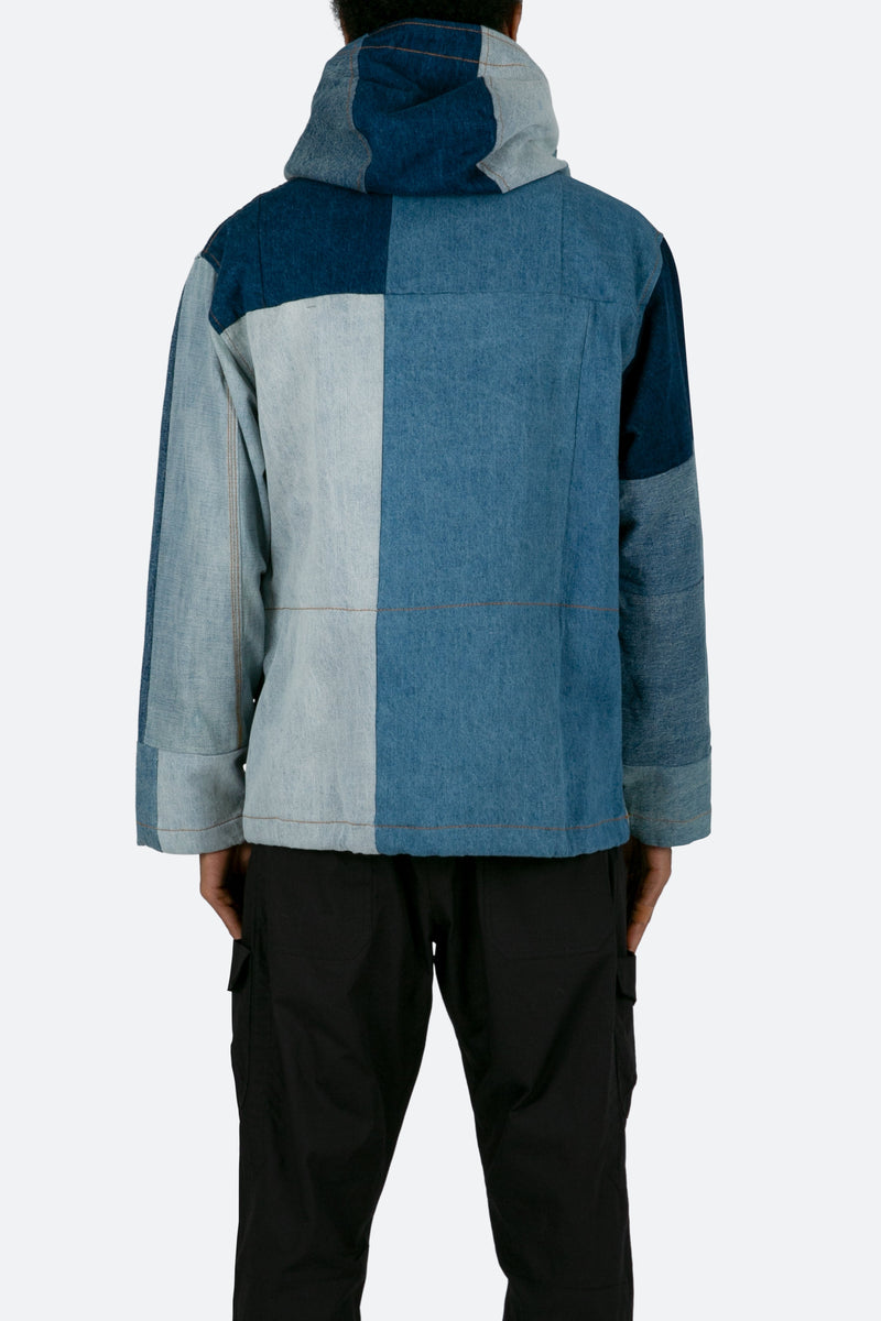 Men's Patchwork Denim Pullover - Blue / L | mnml