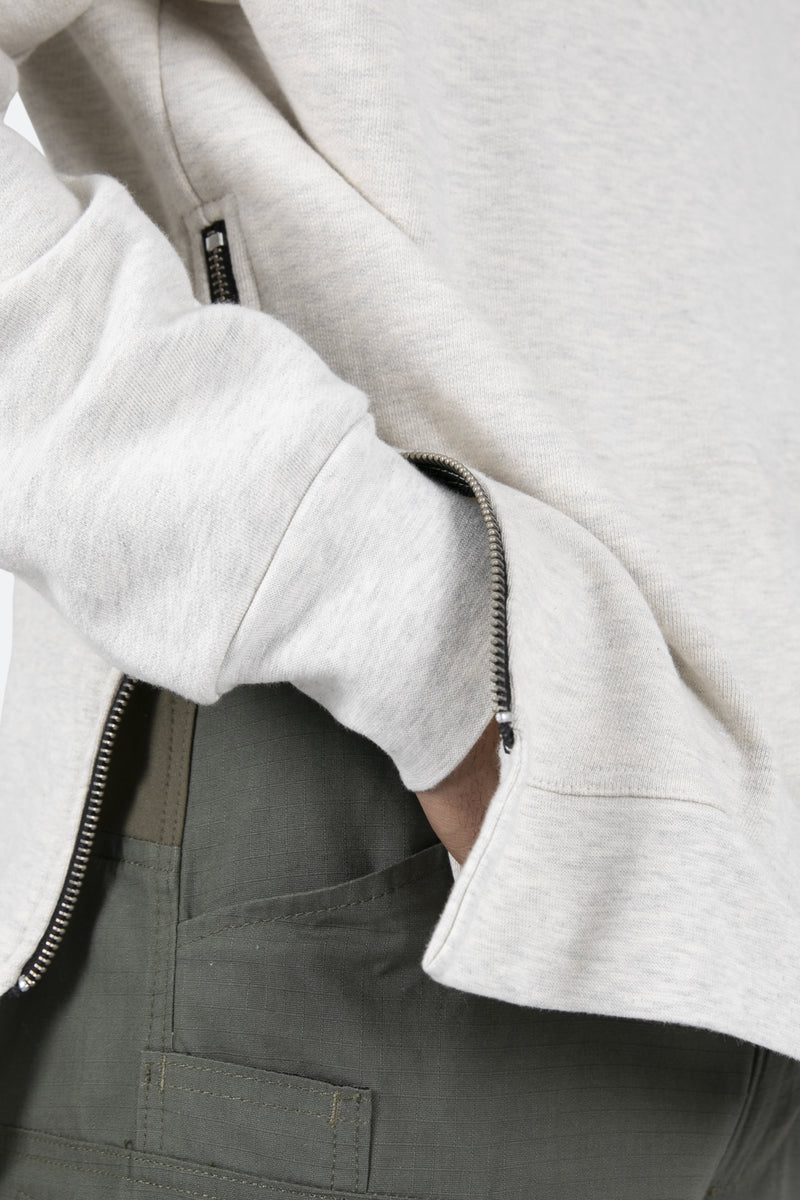 Side Zip Hoodie - Grey | mnml | shop now
