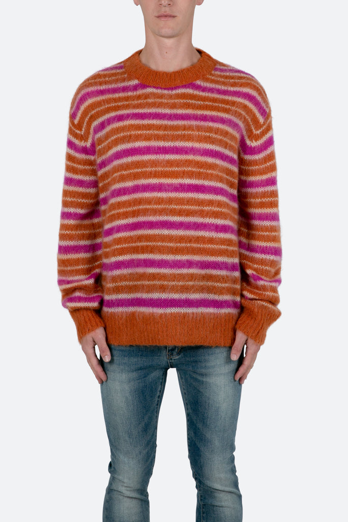 Striped Mohair Sweater Sweater - Orange | mnml | shop now