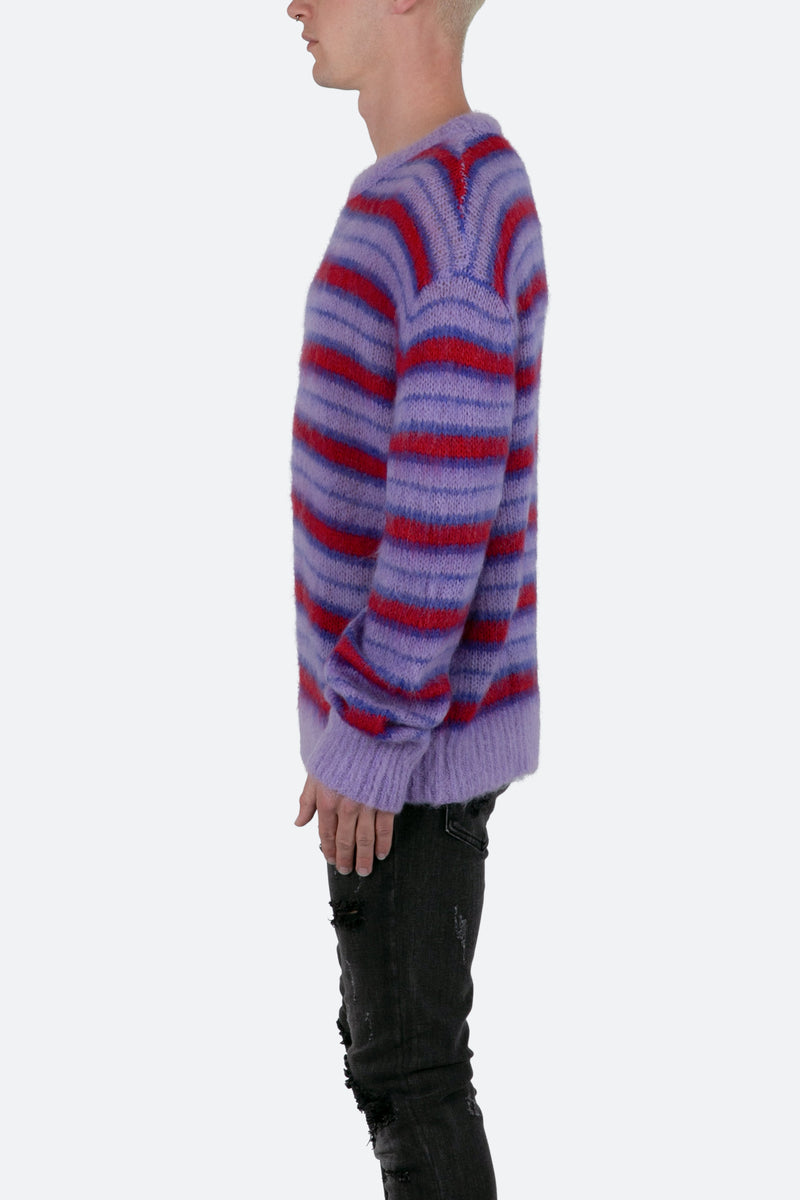 Striped Mohair Sweater Sweater - Purple | mnml | shop now