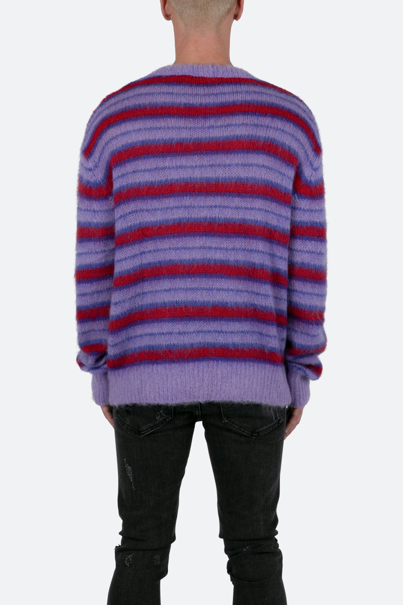 Striped Mohair Sweater Sweater - Purple | mnml | shop now