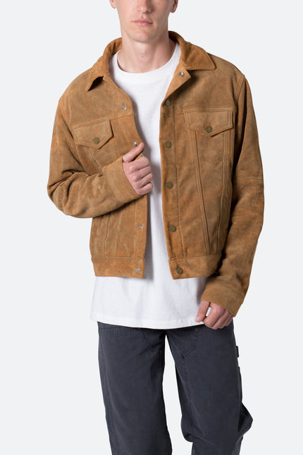Veste camionneur en daim marron