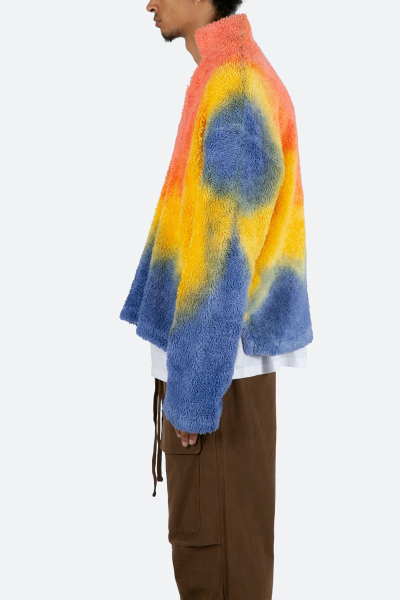 Tie Dye Sherpa Pullover Multi mnml shop now