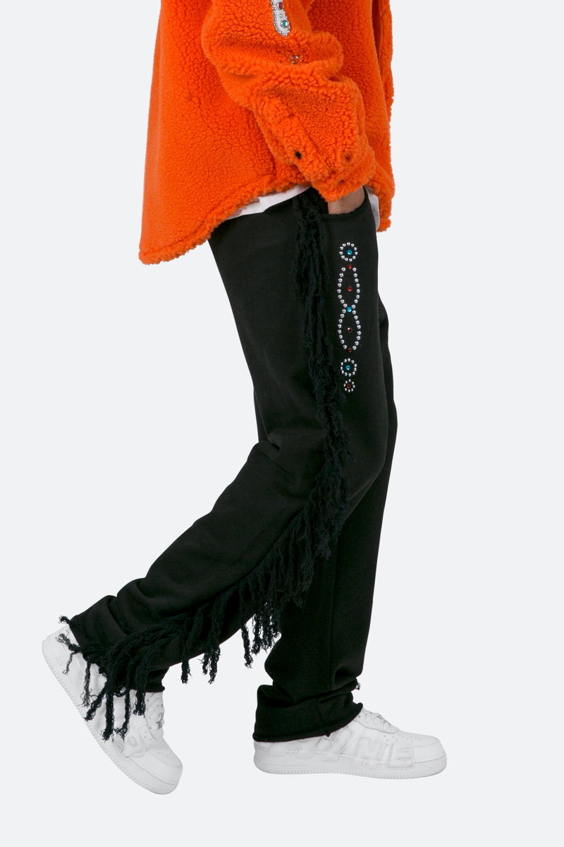 Trail Frayed Sweatpants - Black | mnml | shop now