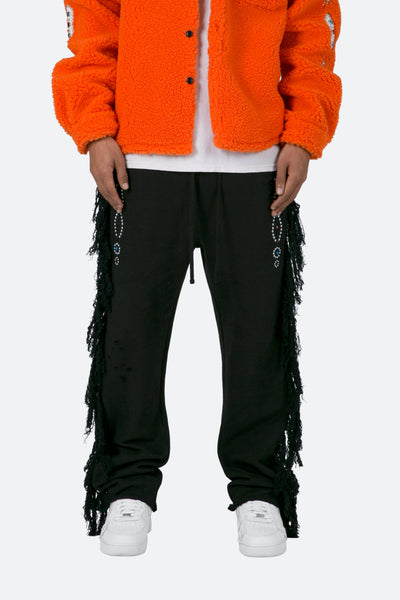 Trail Frayed Sweatpants - Black | mnml | shop now