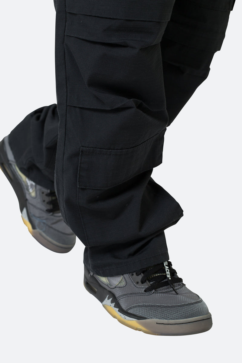 MNML LA Tech Cargo Utility Pants Black Button Nylon Men's Size 31 (Actual  33x31)