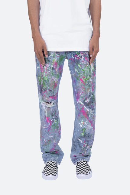 V286 Paint Baggy Denim - Blue