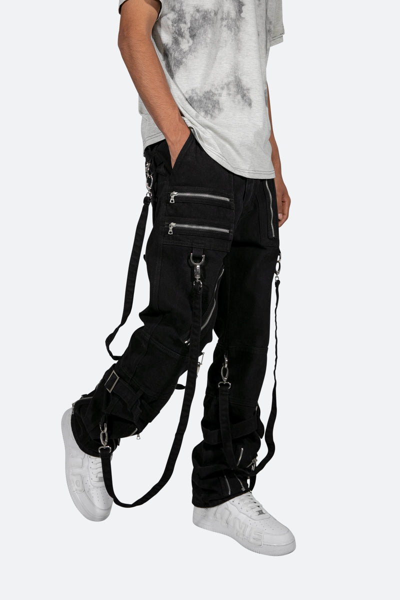 V458 Cargo Baggy Denim - Black