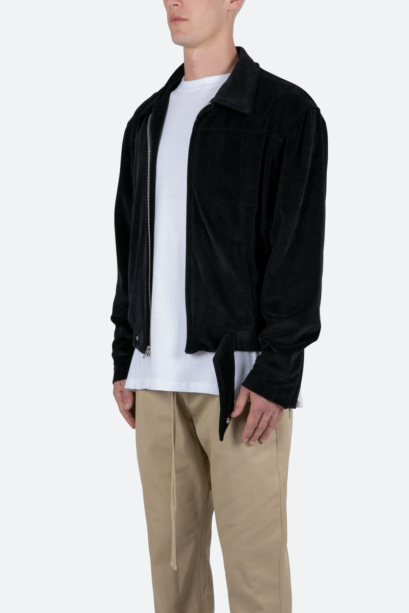 Men's Velour Pilot Jacket - Black / Xs | mnml