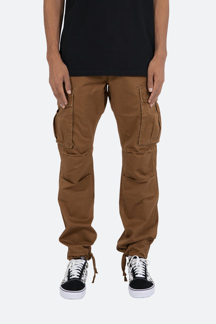 Pantalon cargo vintage en sergé - Marron