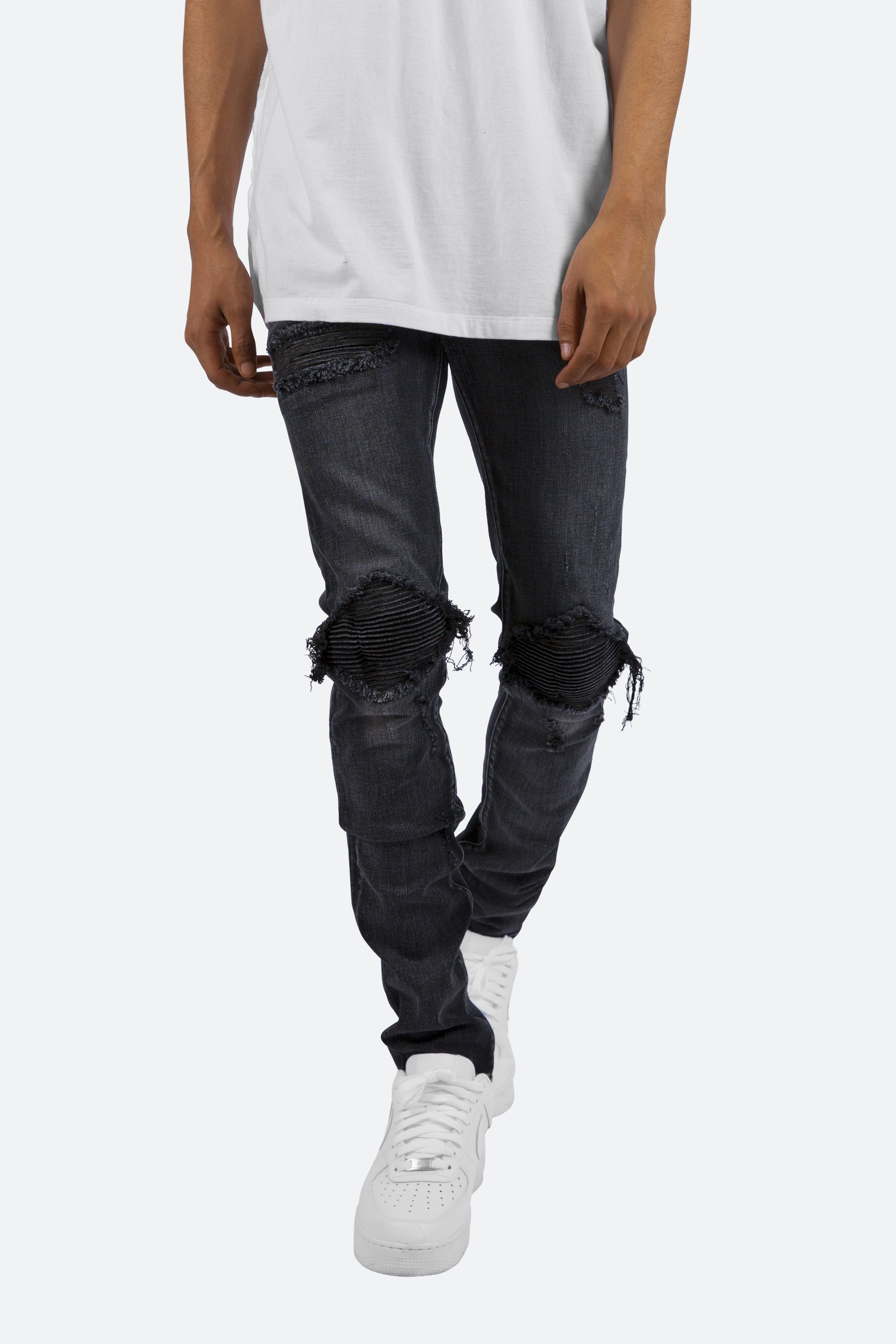 X514 Skinny Black Stacked Jeans | mnml