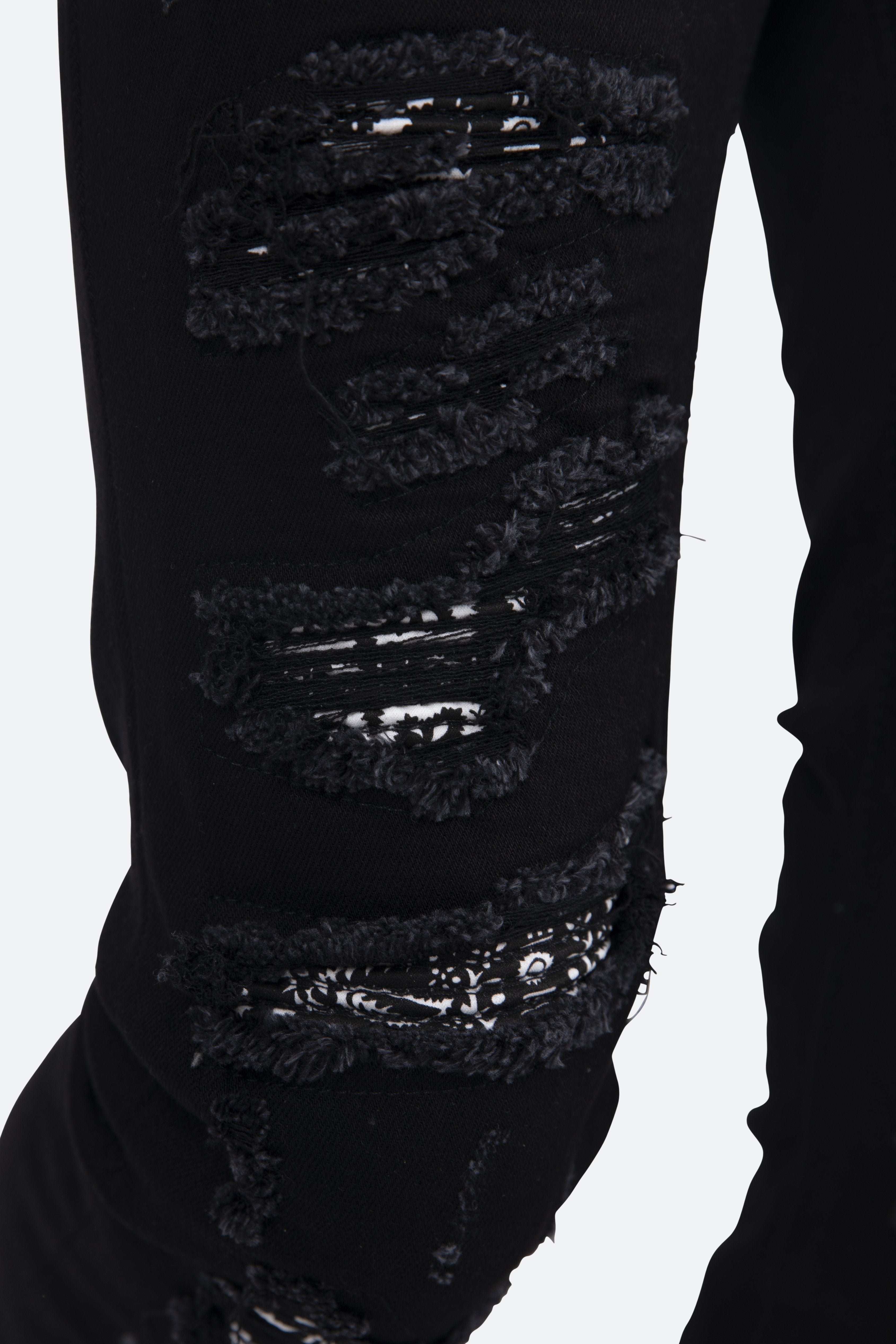 X165 Stretch Paisley Denim - Black/Black | mnml