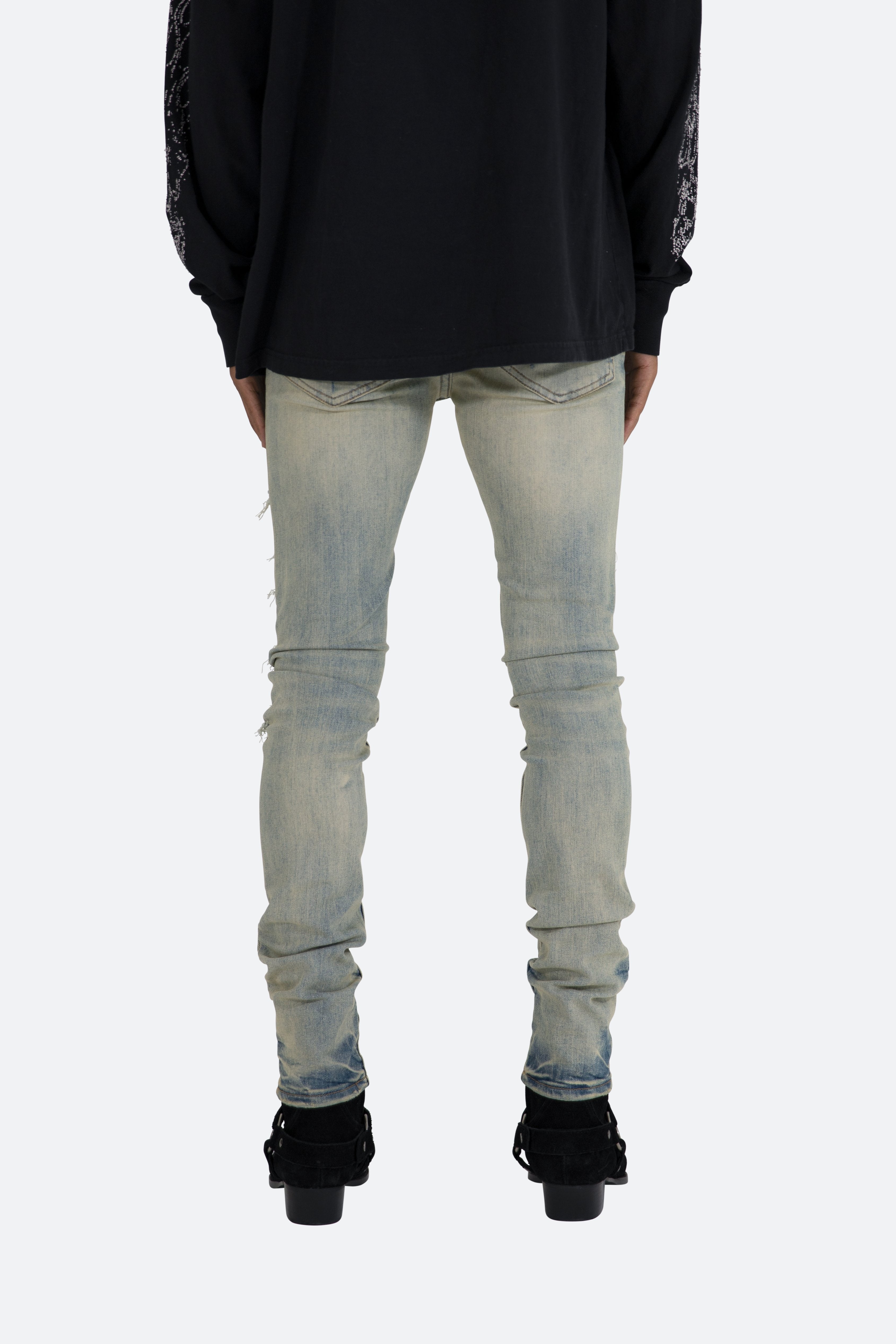 X165 Stretch Paisley Denim - Blue/Black | mnml