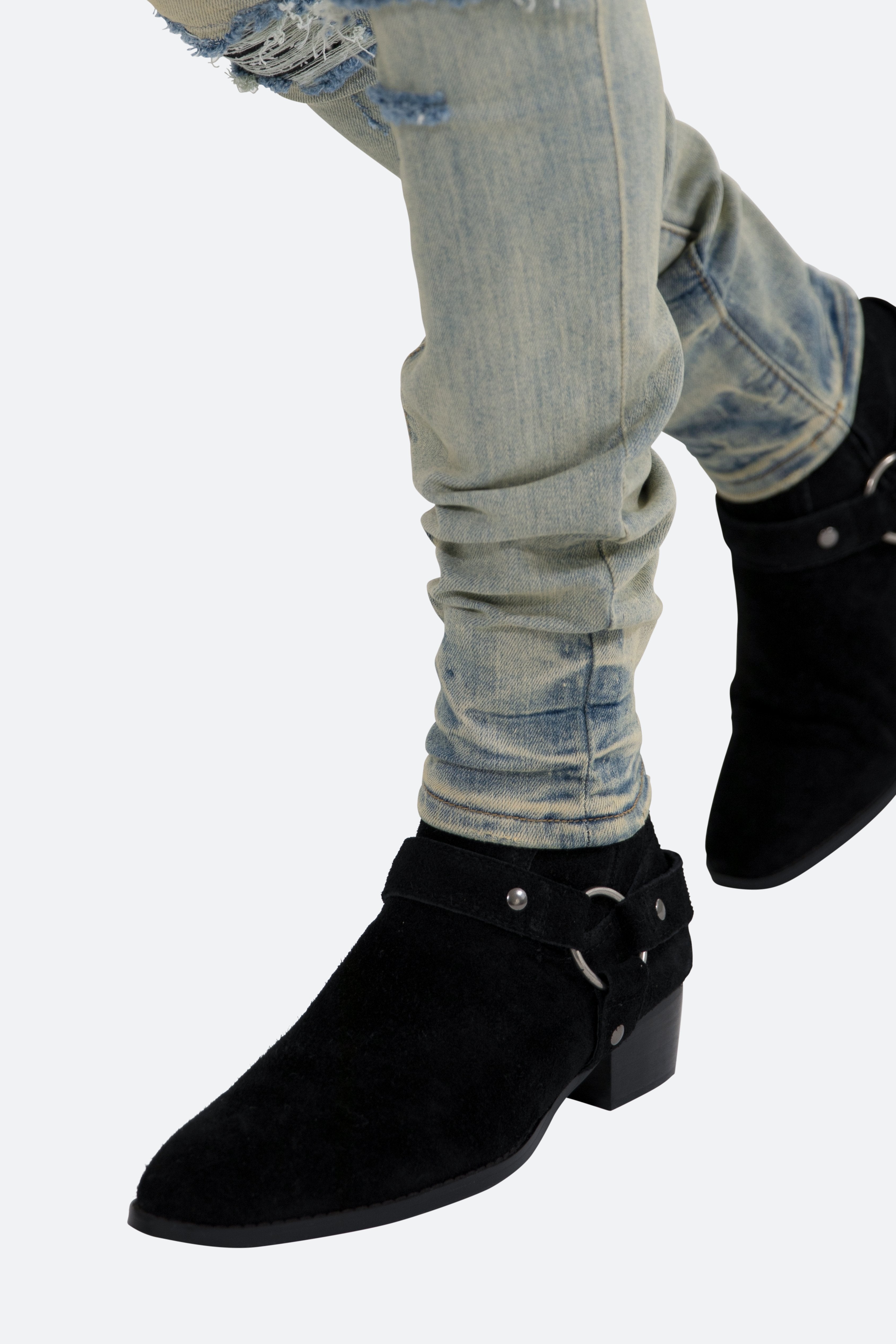 X165 Stretch Paisley Denim - Blue/Black | mnml