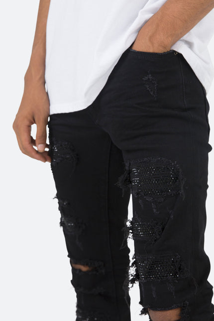 Jean skinny strass X201 - Noir