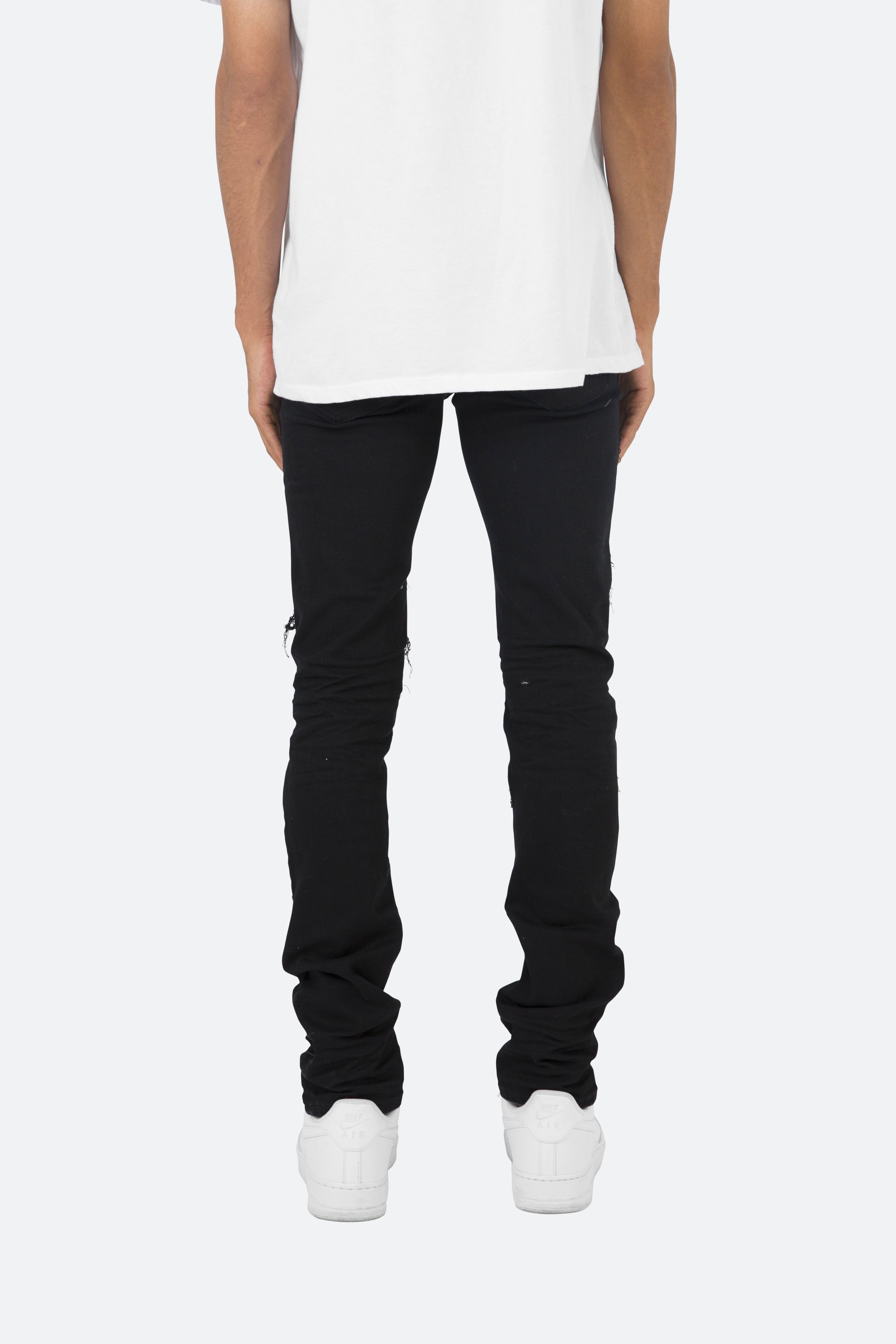 X201 Rhinestone Stretch Denim - Black | mnml