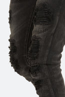 X226 Stretch Moto Denim - Black/Black
