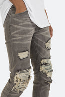 X284 Moto Skinny Denim - Grey/Blue